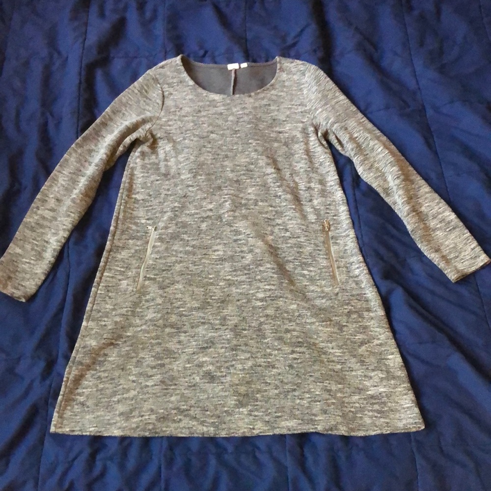 Gray Sweater Dress with zippered pockets